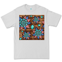 Dove Grey 4th of july turquoise gemstone seamless pattern Premium Tee - BundleAndBundleShop