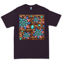 Plum 4th of july turquoise gemstone seamless pattern Premium Tee - BundleAndBundleShop