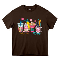 Chocolate Brown teacher coffee cup Heavy Core Tee - AdoDesignShop