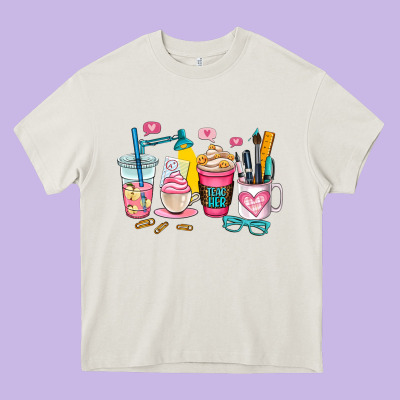Teacher Coffee Cup Heavy Core Tee Designed By Adodesignshop