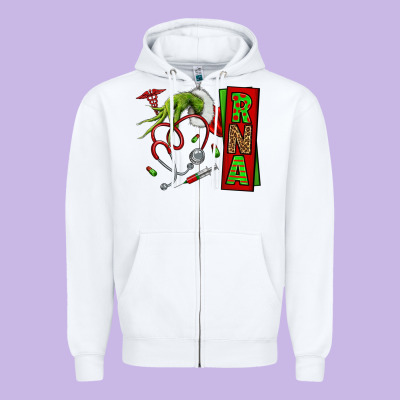 Christmas Character Zipper Hoodie Designed By Nancycooperartshop