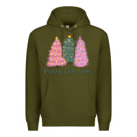 Army Green merry christmas trees Premium Hoodie - CowGirlArtShop