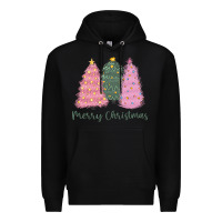 Black merry christmas trees Premium Hoodie - CowGirlArtShop