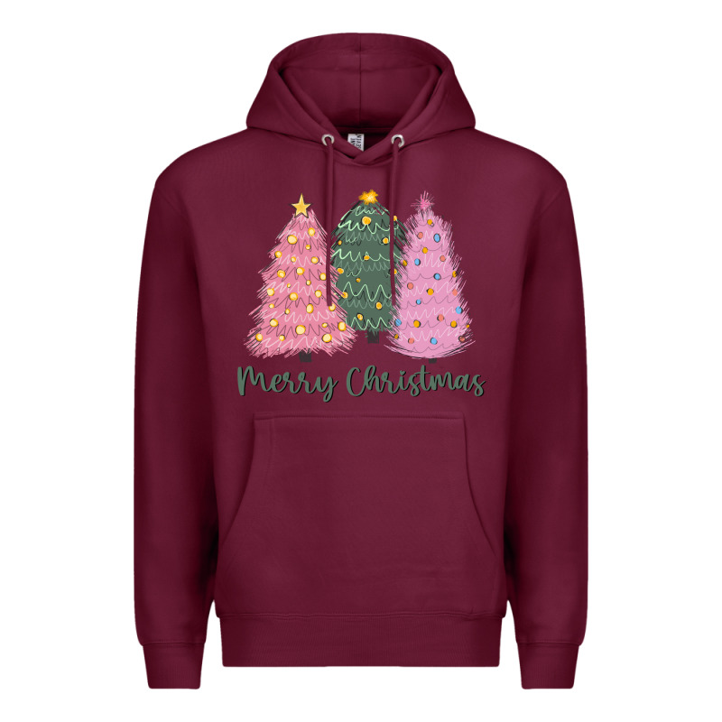 Merry Christmas Trees Premium Hoodie by CowGirlArtShop | Teevron