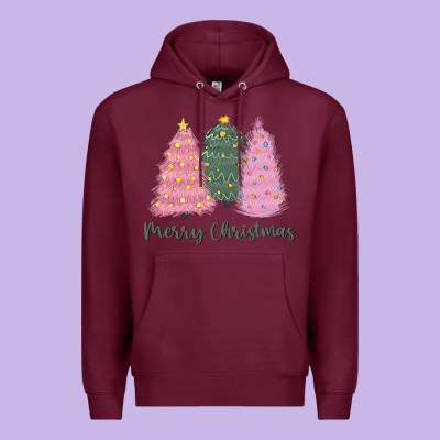 Merry Christmas Trees Premium Hoodie Designed By Cowgirlartshop