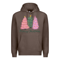 Coffee merry christmas trees Premium Hoodie - CowGirlArtShop