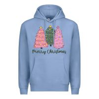 Colony Blue merry christmas trees Premium Hoodie - CowGirlArtShop