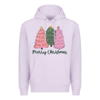Lilac merry christmas trees Premium Hoodie - CowGirlArtShop