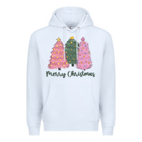 White merry christmas trees Premium Hoodie - CowGirlArtShop