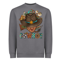Storm Western Cowboy Portrait With Cactus Heavyweight Sweatshirt - BundleAndBundleShop