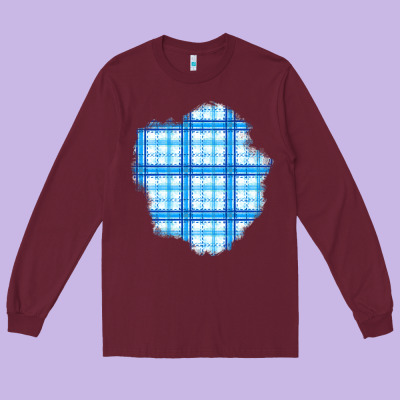 Winter Tartan Patch Long Sleeve Tee Designed By Bundleandbundleshop