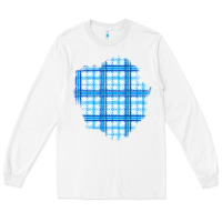 White Winter Tartan Patch Long Sleeve Tee - BundleAndBundleShop