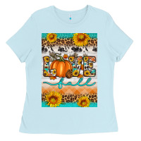 Baby Blue love fall Ladies Tee - Artiststas