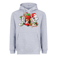 Heather Grey christmas joy girl gnome Heavyweight Hoodie - CowGirlArtShop