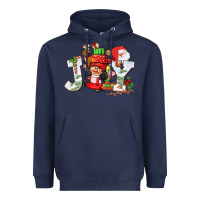 Navy christmas joy girl gnome Heavyweight Hoodie - CowGirlArtShop