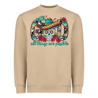 Mushroom With God All Things Are Possible With Sombrero Sku Heavyweight Sweatshirt - BundleAndBundleShop