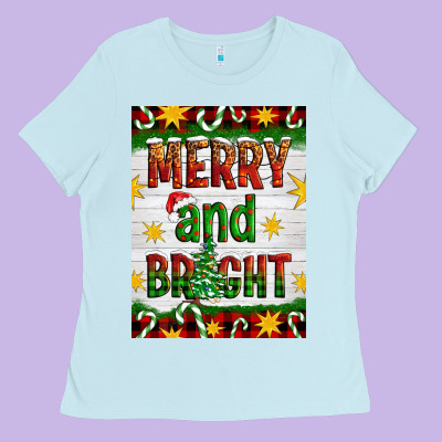Merry And Bright Ladies Tee Designed By Artiststas