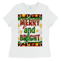 White Merry And Bright Ladies Tee - Artiststas