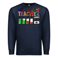 Navy Battery life of a Teacher Premium Sweatshirt - CowGirlArtShop