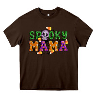 Chocolate Brown Spooky mama Heavy Core Tee - Artiststas