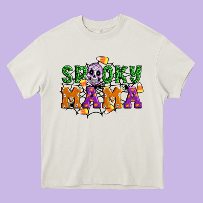 Spooky Mama Heavy Core Tee Designed By Artiststas