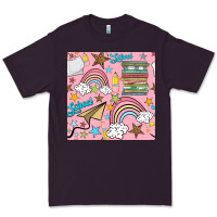 Plum school with rainbow seamless pattern Premium Tee - BundleAndBundleShop