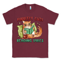 Burgundy purrfect cozy reading vibes Classic Tee - MaliasSmallBusiness