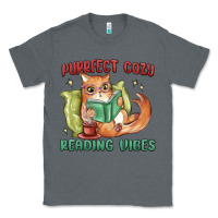 Charcoal Heather purrfect cozy reading vibes Classic Tee - MaliasSmallBusiness