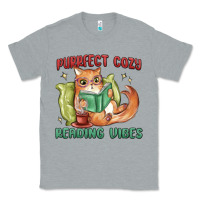 Heather Grey purrfect cozy reading vibes Classic Tee - MaliasSmallBusiness