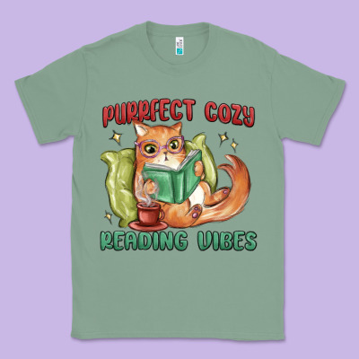 Purrfect Cozy Reading Vibes Classic Tee Designed By Maliassmallbusiness