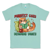 Seafoam purrfect cozy reading vibes Classic Tee - MaliasSmallBusiness