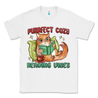 White purrfect cozy reading vibes Classic Tee - MaliasSmallBusiness
