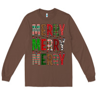 Chestnut Merry Merry Merry Christmas Long Sleeve Tee - BundleAndBundleShop