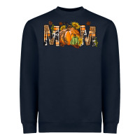 Navy Western Mom With Pumpkins Heavyweight Sweatshirt - BundleAndBundleShop