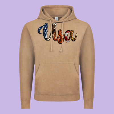 Usa Calligraphy Vintage Hoodie Designed By Jasminsmagicworld