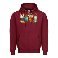 Thankful Coffee Cups Zipper Hoodie | Teevron
