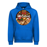 Cobalt Hot Cocoa With Cat Urban Hoodie - FaDigitalArtStudio