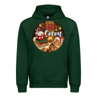 Forest Green Hot Cocoa With Cat Urban Hoodie - FaDigitalArtStudio