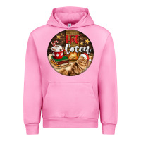 Fuchsia Pink Hot Cocoa With Cat Urban Hoodie - FaDigitalArtStudio