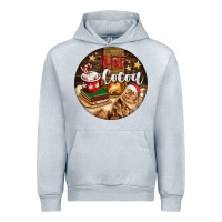 Heather Grey Hot Cocoa With Cat Urban Hoodie - FaDigitalArtStudio