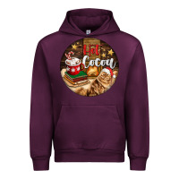 Mauve Wine Hot Cocoa With Cat Urban Hoodie - FaDigitalArtStudio