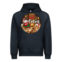 Navy Hot Cocoa With Cat Urban Hoodie - FaDigitalArtStudio