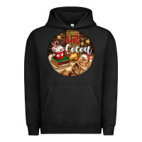 Pigment Black Hot Cocoa With Cat Urban Hoodie - FaDigitalArtStudio