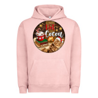 Pigment Salmon Hot Cocoa With Cat Urban Hoodie - FaDigitalArtStudio
