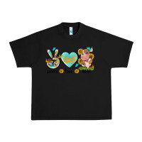 Black peace love cute cow Urban Heavy Tee - NancyCooperArtShop