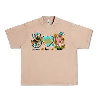 Burro peace love cute cow Urban Heavy Tee - NancyCooperArtShop