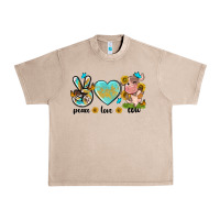 French Oak peace love cute cow Urban Heavy Tee - NancyCooperArtShop