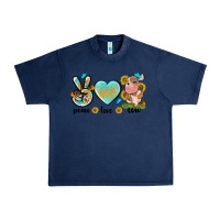 Navy peace love cute cow Urban Heavy Tee - NancyCooperArtShop