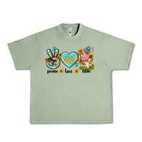 Oil Green peace love cute cow Urban Heavy Tee - NancyCooperArtShop