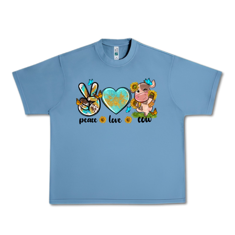 Peace Love Cute Cow Urban Heavy Tee by NancyCooperArtShop | Teevron